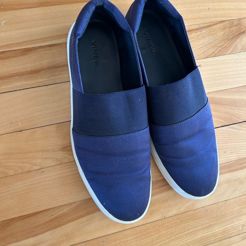 Vince Men's Dark Blue Slip-On Loafers